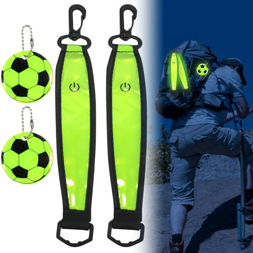 LED Blinklicht Schulranzen, Magnetische Reflektoren, LED Blinklicht Reflektierende Anhänger, Kinder Reflektoren, Wasserdichte Sicherheit Licht Reflektor Anhänger für Rucksack, Laufen,Fahrrad,Wandern