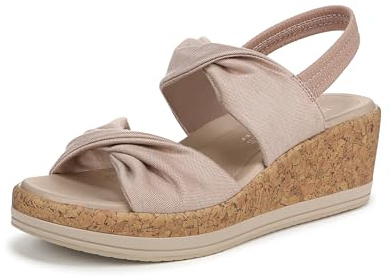 LifeStride Women's Riley Wedge Sandal Biscotti Linen 11 M