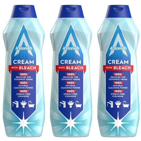 Astonish Multi-Purpose Cream Cleaner with Bleach, 3 x 500ml