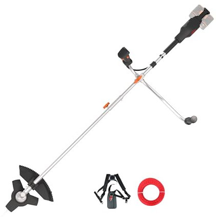 WORX Débroussailleuse sans Fil 40V WG084E.9, Lame de 25,5 cm, Fil de Coupe 38cm, Poignée Guidon, Moteur Brushless, Capot de Protection, Compacte et légère, livrée sans Batterie ni Chargeur