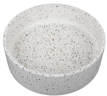 Vente-unique-Lavabo redondo de terrazo azul - 39 cm - DUKAT