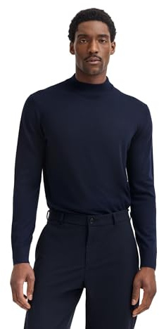 bugatti Herren Rollkragen Pullover 7700-85580D | Regular Fit Merino-Wolle-Seide-Mix Stehkragen luxuriös weich warm