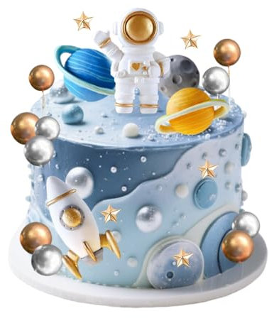 Astronaut Cake Topper, 20 PCS Weltraum Tortendeko, Kuchen Topper Astronaut, Weltraum Cupcake Toppers, Themen Kindergeburtstag Deko für Geburtstage, Partys, Hochzeiten, Babypartys (Weltraums)