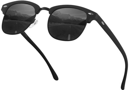 GIMDUMASA Gafas de Sol Hombre Polarizadas - Retro Medio Marco Gafas de Sol Protección UV400 para Hombre y Mujer