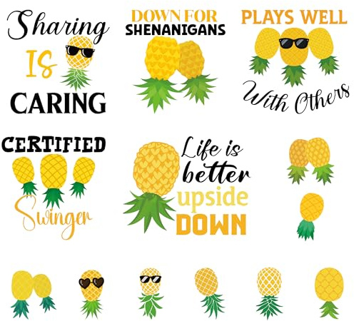 Pineapple Cruise Door Magnets Decorations - 13 Pcs Funny Tropical Vacation | Cruise Essentials Magnets Waterproof Magnetic Stickers Ship Cabin Door Signs For Stateroom Refrigerator Carnival Party Decor