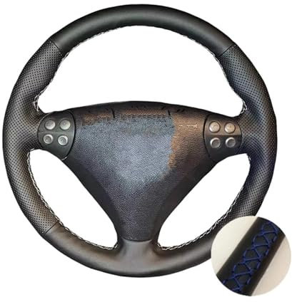 Handgenähte Mikrofaser-Leder-Lenkradhülle Für Mercedes Für Benz C SLK-Klasse W203 R171 2004–2008. Lenkradhülle Auto Lenkradabdeckung(Blau)