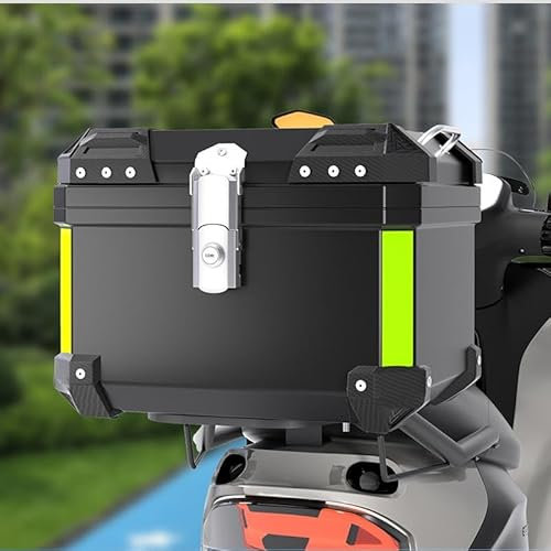 Aptliton Motorcycle Top Case, ABS Waterproof and Dust-Proof Top Box for Motorbike Luggage Box with Security Lock, Motorcycle Helmet Luggage Storage Rear Tour Box Motorbike Trunk Tail Box