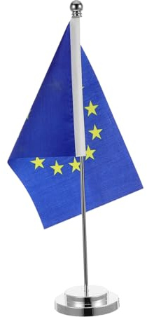 DOITOOL Drapeau De Table De Union Européenne Avec Support Drapeaux De Bureau Pour Fête Et Décoration Intérieure Présentoirs De Drapeau