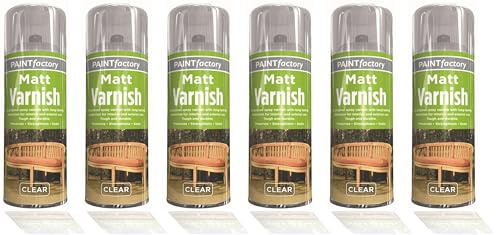 6 Cans of 400ML Clear Varnish Matt Finish Spray Wood Color Paint All Purpose