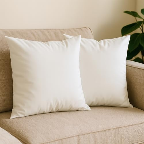 Hans-Textil-Shop 2er Set Kissenbezug Weiß 100×65 Baumwolle Linon – 2 Stück Kissenhüllen mit Reißverschluss, Sofakissen, Couchkissen, Dekokissen, pflegeleicht & hautfreundlich