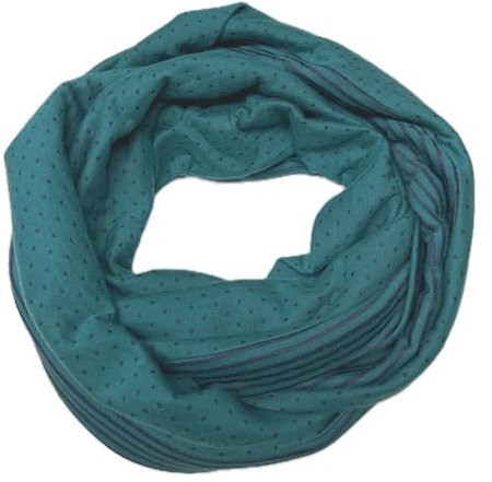 Landhuis handmade – Loop Schal Damen grün blau - Baumwolle - Schlauchschal - Duo Strick - Geschenkidee - Winter