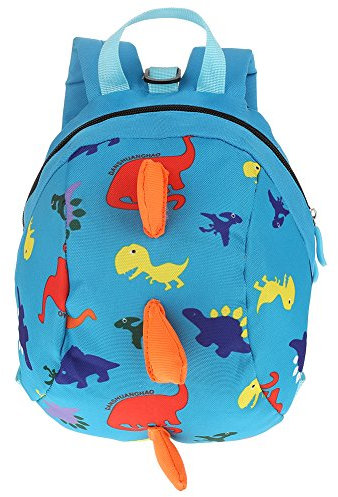 Fdit Kinder Kleinkind Kinderrucksack Rucksack Anti verloren Dinosaurier Schultasche Cartoon Baby Sicherheitsgurt Leichte Rucksack Kinder(Blau)