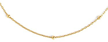 SINGULARU - Collar Dots. Colgante en Plata de Ley 925 con mini Bolitas a lo largo de la Cadena. Talla Unica. Baño de Oro de 18 Kt. Joyas para Mujer