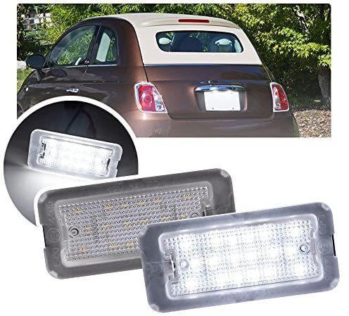 NSLUMO 2 Stuecke Fehlerfrei White LED Kennzeichenbeleuchtung Lampe Fur Abarth Fi.at 500/595/695 500C 595C 695C 312 C
