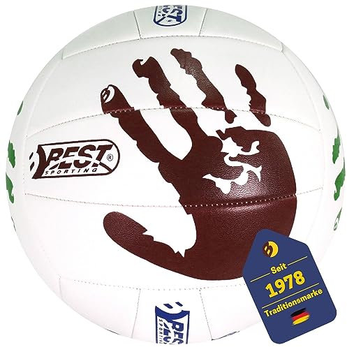 BEST SPORTING Volleyball Florida aus Kunstleder I Handabdruck Design I hochwertiger weicher Volleyball I formbeständiger Soft Touch Volleyball I Volleyball Outdoor mit offizieller Größe 5