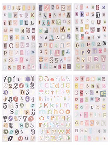 EXCEART Aufkleber Für Skateboard Englisch Brief Aufkleber 6Pcs Englisch Anzahl - Adhesive Aufkleber Back Label Decals Handmade Handy Crafting Decor Sticker Buchstaben Bunt