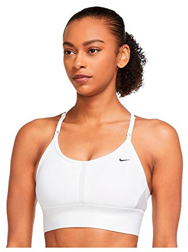 Nike Women's W NK DF INDY LL Bra Sports, White/Black, M