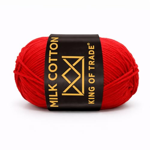 Milchwolle Milchbaumwolle Milchgarn Häkeln Stricken 100m 50g 2 Stück Rot