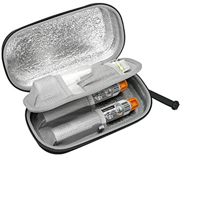 RLSOCO Medikamenten Tasche für EpiPen -Isolierte, wasserdichte Tasche für Allergien und Asthma, hält 2 EpiPens, Asthma-Inhalator, Antihistaminikum, medizinisches Zubehör von Auvi-Q