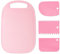 Plastic Chopping Board Set, BPA Free Kitchen Cutting Board Wheat Straw pp Vegetable Board with 3pcs Baking Tools Plastic Scraper for Cutting Meat, Vegetables, Fruit, Cheeses and Bread, Pink