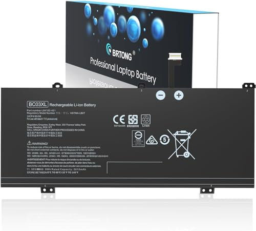 BC03XL Batterie d'ordinateur Portable pour HP Pro C640 Chromebook Series L84182-421 L84182-1C1 HSTNN-LB8T [11,55 V 60,9 Wh 5010 mAh]