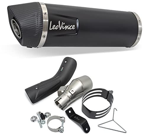 Endschalldämpfer/Auspuffanlage LeoVince SLIP-ON SBK LV ONE EVO Black Edition, Edelstahl schwarz, Carbon Kappe, mit Zulassung für Honda CRF 1100 L Africa Twin/Adventure Sport/DCT