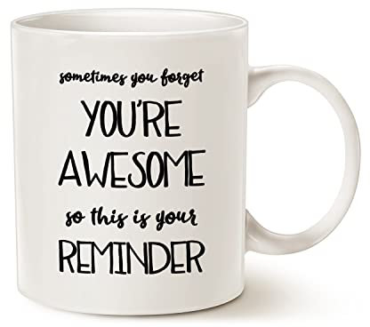 Valentine's Day Gifts Sometimes You Forget That You're Awesome So This is Your Reminder, Birthday Gifts for Wife Girlfriend from Husband Boyfriend 11 Oz Coffee Mug