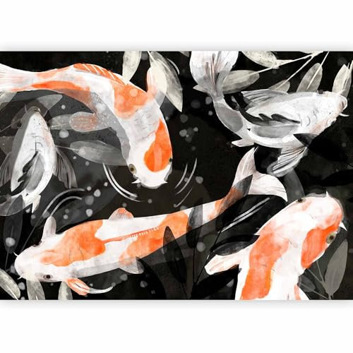 murando Premium Photo Wallpaper Japan 400x280 cm / 158x111 Non-Woven Premium Art Print Fleece Wall Mural Decoration Poster Picture Design Modern Fish Koi carp Botanical g-A-0373-a-b