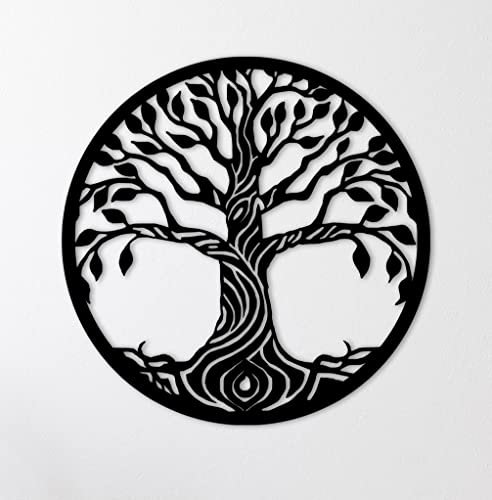 Metall-Wandkunst, perfekter Baum des Lebens, Wandkunst, Metall-Wanddekoration, einzigartige Geschenkidee für Zimmerdekoration, Schlafzimmerdekoration, Wandkunst für Wohnzimmer (Baum15, 20.3 cm)