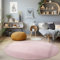 Carpetsale24 Tappeto Rotondo per Soggiorno 200 cm Rosa Lavabile, Pelo Corto, Design Moderno, Monocromatico - Tappeto Lavabile Antiscivolo Extra Morbido e Fluffy per Camera da Letto e Cucina