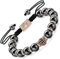 EUMENIDES Hämatit Magnetarmband,18K Gold Magnetarmband,Magnetische Hämatit Armbänder mit 18K Goldperlen，Beseitigen Sie statische Elektrizität (Rose Gold Zirkonia Krone-schwarz,8MM)
