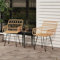 Homgoday Gartenstühle 2 Stück mit Armlehnen, 56 x 64 x 80 cm, PE-Rattan, Stühle für den Außenbereich, Esszimmerstühle für Garten, Gartenmöbel, Terrassenmöbel