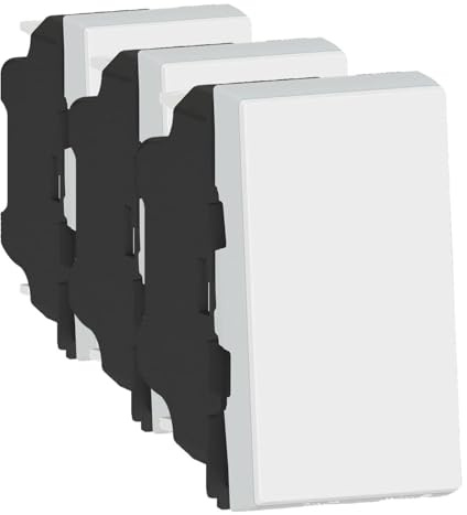 Legrand - Poussoir Mosaic Easy-Led 6A 1 module - blanc (Lot de 3)