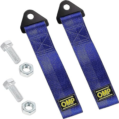 Bajiuxhfei 2 Pezzis Cinghia di Traino, Gancio Traino in Tessuto, Cinghia di Traino Tuning, Trailer Corda, per Fune Traino Racing Universale, il Trasporto di 2 Tonnellate di Peso (Blu)