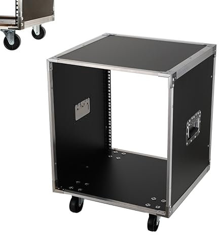 ECUTEE Server Rack 19zoll Rack Case CPU PC Ständer Rack Computer Bühnentechnik PC Rollwagen 12HE Serverschrank Netzwerkschrank Schrank mit Rollen für Serverraum Büro 500×500×530mm