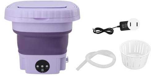 banapoy Lavadora Plegable Portátil, Mini Lavadora de Cubo Automática de 11 L con Tubo de Drenaje, Lavadora de Ropa de Viaje para Viajes, Vehículos Recreativos, Camping, Apartamentos