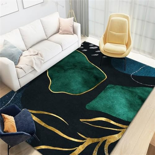 Kunsen Teppichläufer Flur rutschfest Geometrie Wohnzimmer korridor grün Teppich Pastell Beliebt180x250CM