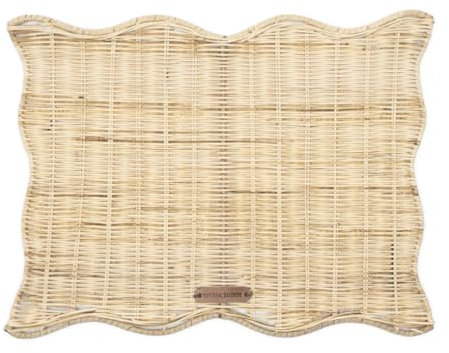 Riviera Maison Platzdeckchen Schilfrohr und organische Formen Tischdekoration Esszimmer, Küche Handgeflochtene ländliche - Rustic Rattan Benoa Placemat - (LxBxH) 45x35x1
