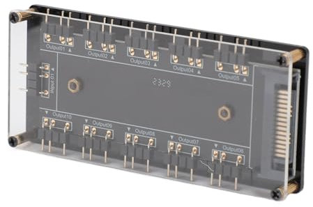 Hub Rgb, Hub de Ventilador ARGB con Carcasa de Acrílico Cable de Placa Base Hub de Ventilador Rgb Universal 10 Puertos 5V 3 Pines Hub ARGB Hub Divisor Rgb de 10 Vías Hub Rgb de 3