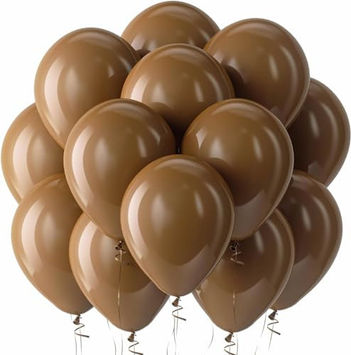 Luftballons Geburtstag [100 Stück] • 30cm Premium Ballons aus 100% Naturlatex • für Luft und Helium • Deko Dekoration Kindergeburtstag Partydeko Party, Farbe: Pastell-Braun