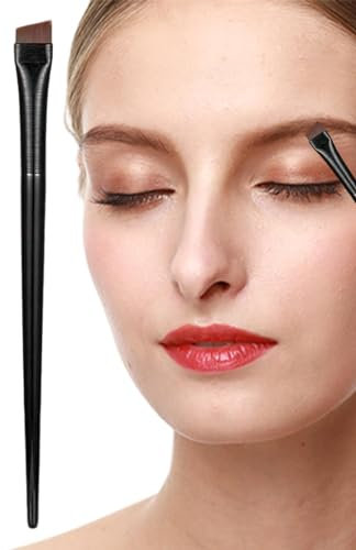 Brocha para cejas | Pincel delineador de ojos | Pinceles planos para aplicación de maquillaje de precisión, ángulo fino, ángulo inclinado ultra delgado
