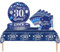 37pcs Navy Silver 30th Birthday Decorations - Tablecloth, Paper Plates & Napkins for Adults' 30th Birthday Gifts