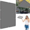 Toldo Vela de Sombra Impermeable 2.4 x 3 m Toldo Lateral Impermeable 98% de Protección UV con Cuerdas y Ojal para Patio Pérgola Exterior, Gris Claro