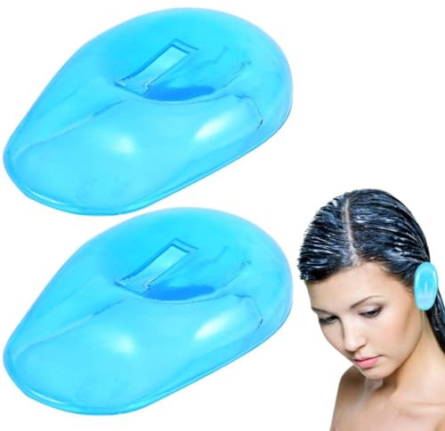 OIGWBPH Protecteurs d'oreilles pour coiffeur Les boucliers en silicone et les capuchons en plastique imperméables protègent les oreilles de la teinture capillaire et de l'eau lors de la douche