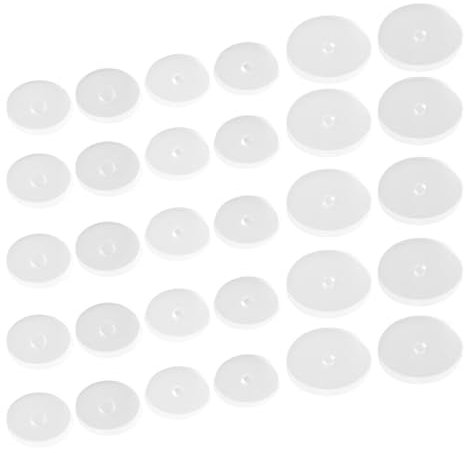 Shengxi Lot de 30 Taille Mixte Silicone Transparent Perforé Disque Stabilisateur en Silicone pour Boucles d'oreilles Disques de Piercing Transparents en Silicone Anti-Hyperplasie Soucoupe