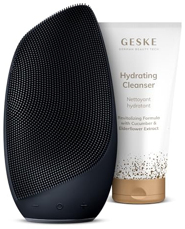 GESKE Sonic Thermo Facial Brush 6 in 1 + GESKE Hydrating Cleanser | SmartAppGuided™ Sonic Thermo Facial Brush | Set mit passender Kosmetik-Zugabe | Beauty Bundle