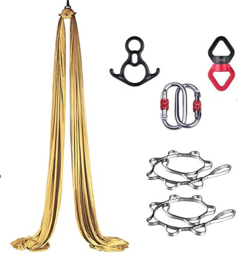 PRMTYUP Aerial Hammock, Aerial Yoga Swing, Acrobatic Dance Hammock, Air Yoga Hammock, Aerial Yoga Equipment, Aerial Silk Hardware Kit, for Acrobatic Dance, Air Yoga,L,8M*2.8M