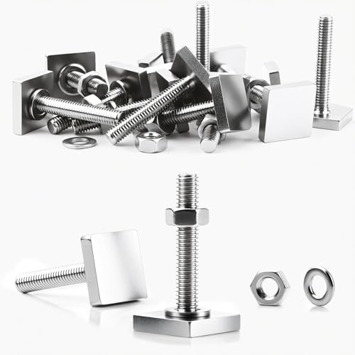 SWTYExt 8 Stück T-Nut Adapter Nutensteine M6x35mm Kompatibel für Thule Dachbox Halterung Nutensteine M6 Edelstahl mit Muttern Unterlegscheiben für Relingträger Fahrradträger Dachträger 20x20mm