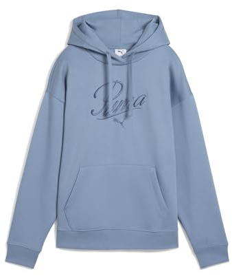 PUMA Unisex Script Comfort Hoodie FL Kapuzenpullover, Cool Blue, S EU