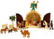 Mppchhn Weihnachtskrippe, Holzhaus Krippe, Krippen Figuren und Nativity Scene, 16 cm x 16cm Modellhaus